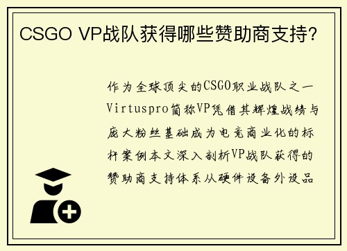 CSGO VP战队获得哪些赞助商支持？